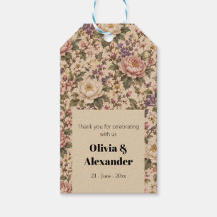 Vintage Botanical Rose Garden & Butterfly Pattern Gift Tags