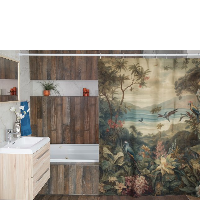 Vintage botanical scene birds flowers in paradise (Creator Uploaded)