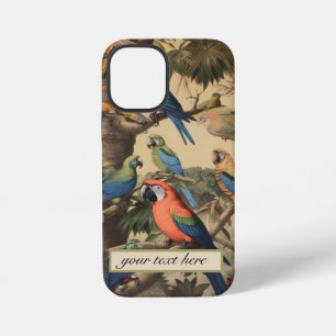 Vintage botanical scene parrots customizable  iPhone 12 mini case