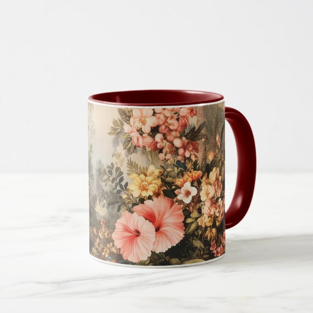 Vintage Botanical Scene with Palms Mug (Front Right)