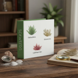 Vintage Botanical Seaweeds 3-Ring Binder