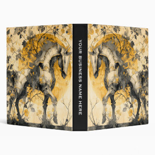 Vintage Botanical Spirit White Horse Floral Vines Binder