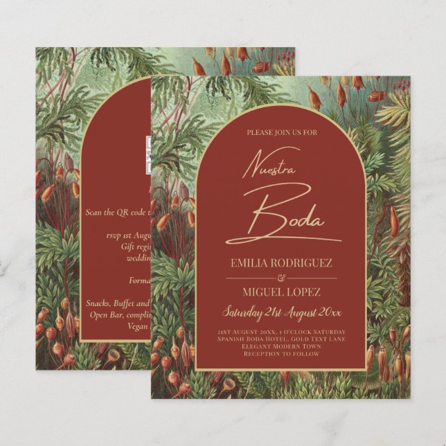 Vintage Botanical Terracotta Florals Arch WEDDING (Front/Back)