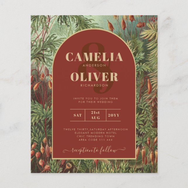 Vintage Botanical Terracotta Florals Arch WEDDING Flyer (Front)