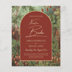 Vintage Botanical Terracotta Florals Arch WEDDING Flyer