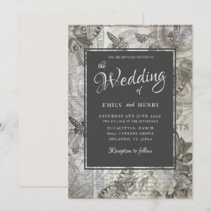 Vintage Botanical The Wedding of  Invitation