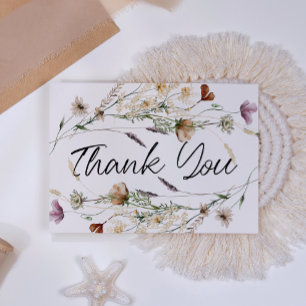 Vintage Botanical Tiny Floral Elegant Thank You Card