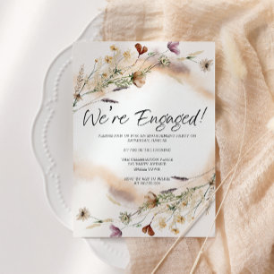 Vintage Botanical Tiny Floral Engagement Party Invitation