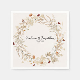 Vintage Botanical Tiny Floral Romantic Wedding Napkin