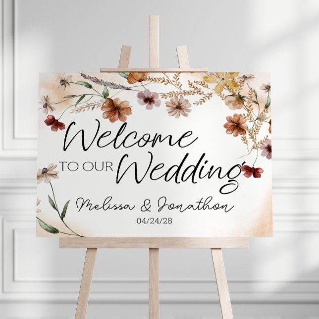 Vintage Botanical Tiny Floral Wedding Poster (Creator Uploaded)