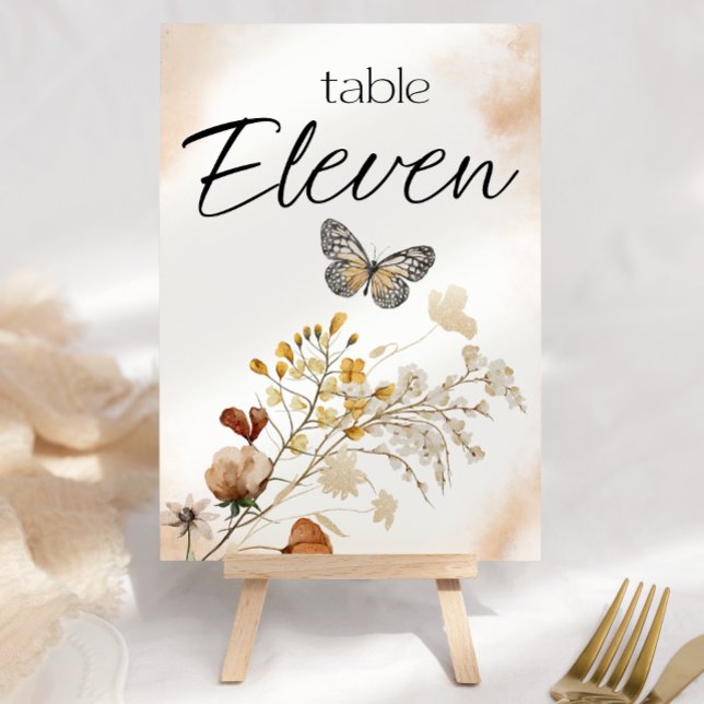 Vintage Botanical Tiny Floral Wedding Table Number (Creator Uploaded)