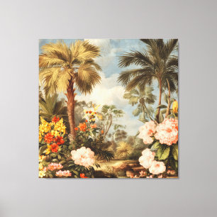 Vintage Botanical Tropical Palms Canvas Print