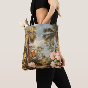 Vintage Botanical Tropical Palms Tote Bag