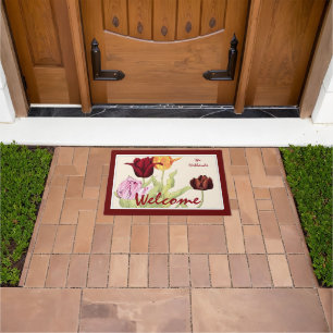 Vintage, Botanical Tulip Art Doormat