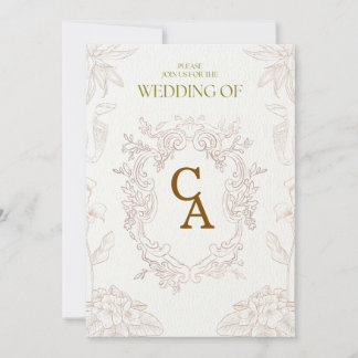 Vintage Botanical Wedding Invitation | Elegant Flo