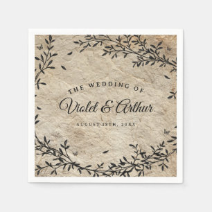 Vintage Botanical Wedding Napkin