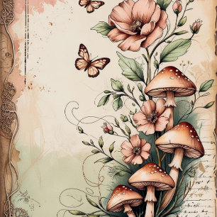  Vintage Botanical Whispers Scrapbook Paper