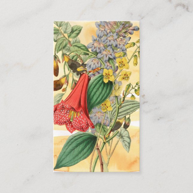 Vintage Botanical Writing Prompt Journal Card (Front)