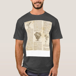 Vintage Botanist Illustrations Text Book Gothic Vi T-Shirt
