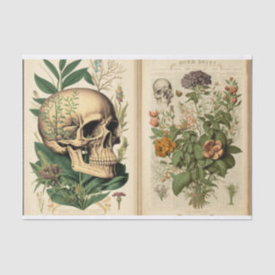 Vintage Botany and bones book 2 decoupage Tissue Paper