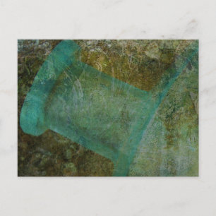 Vintage Bottle Grunge Digital Art Postcard