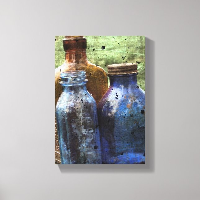 Vintage Bottles Canvas Print (Front)