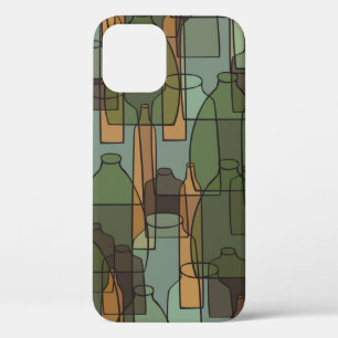 Vintage bottles,jars and glasses pattern iPhone 12 case