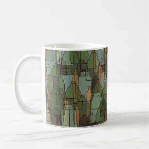 Vintage bottles,jars and glasses pattern coffee mug