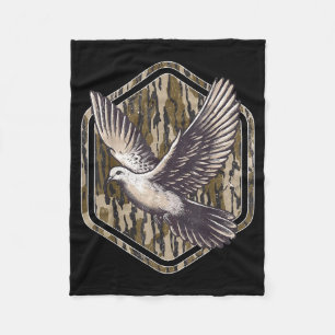 Vintage Bottomland Camo Dove Hunting Season Hunter Fleece Blanket