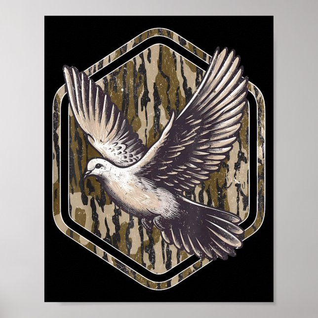 Vintage Bottomland Camo Dove Hunting Season Hunter Poster (Front)