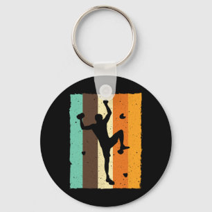 Vintage Bouldering Design For Men Women Kids Rock Keychain