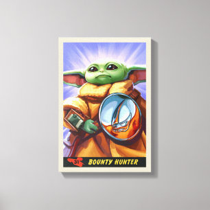 Vintage Bounty Hunter Grogu Illustration Canvas Print