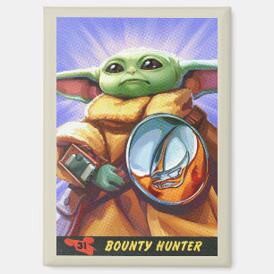 Vintage Bounty Hunter Grogu Illustration Magnet