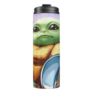 Vintage Bounty Hunter Grogu Illustration Thermal Tumbler