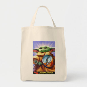 Vintage Bounty Hunter Grogu Illustration Tote Bag