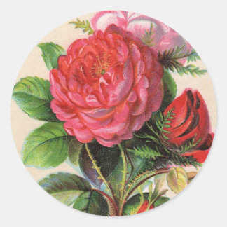 Vintage Bouquet Classic Round Sticker