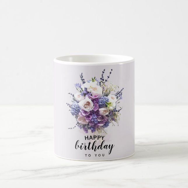 Vintage Bouquet | Customized Birthday Calligraphy Coffee Mug (Center)