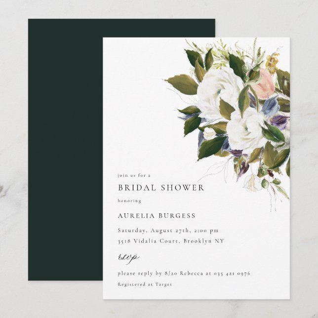 Vintage Bouquet Floral Bridal Shower Invitation (Front/Back)