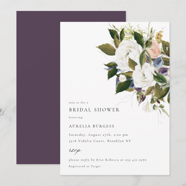 Vintage Bouquet Floral Bridal Shower Invitation (Front/Back)