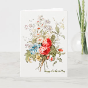 Vintage Bouquet Mother's Day Card (Optional Photo)