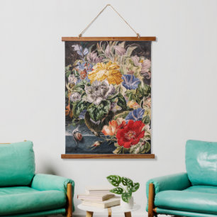 Vintage Bouquet of Flowers Hanging Tapestry