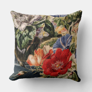 Vintage Bouquet of Flowers  Throw Pillow