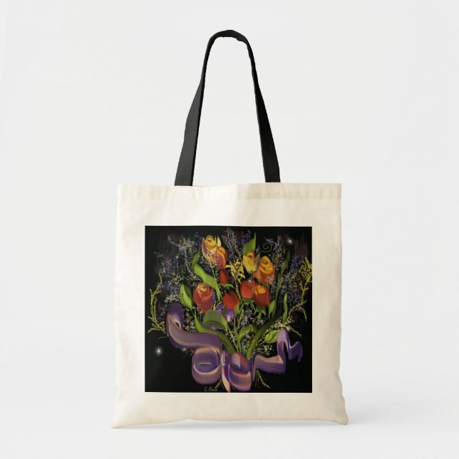 Vintage Bouquet Tote Bag (Front)