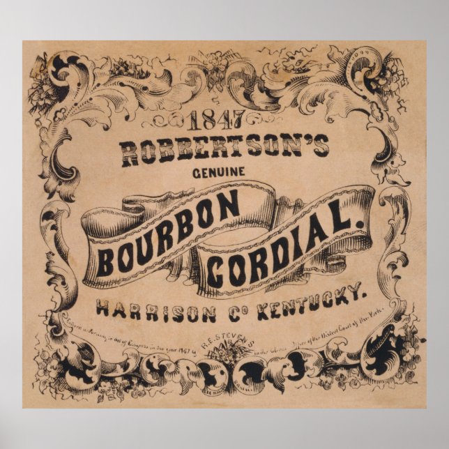 VINTAGE BOURBON AD 1847 POSTER (Front)
