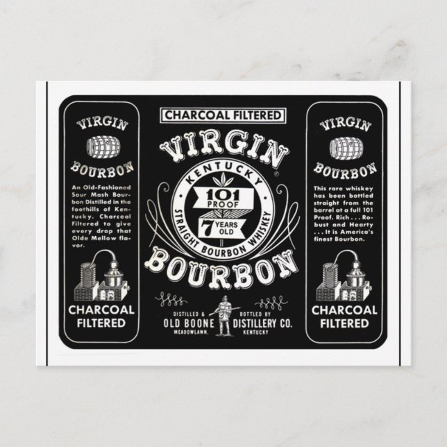 Vintage Bourbon Label Postcard (Front)