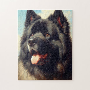Vintage Bouvier des Flandres Painting Jigsaw Puzzle
