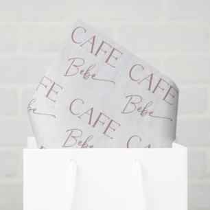 Vintage Bow Cafe Bebe Coffee Baby Shower Tissue Paper