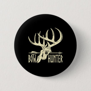 Vintage Bow Hunter American Deer Hunting Archery  2 Inch Round Button
