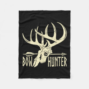 Vintage Bow Hunter American Deer Hunting Archery Fleece Blanket