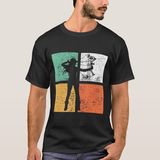Vintage Bow Hunting  Archery  Woman Girl Tee (Front)